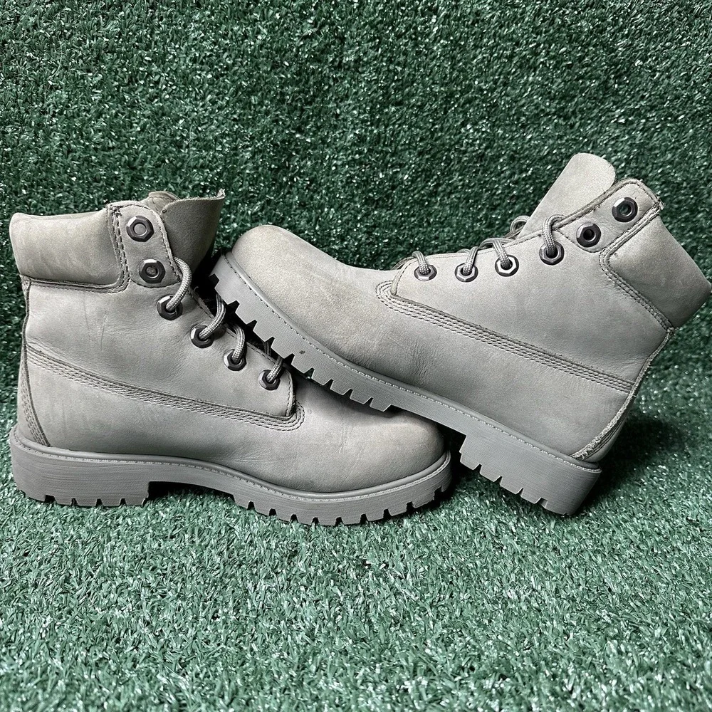 Timberland Kids Youth 4.5 Green Combat Lace Up Boots Hiking Snow Outdoor